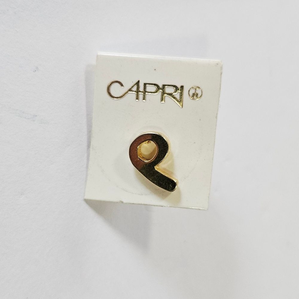 Capri Deadstock NWT Gold Vermeil on Sterling Silver Stamped 6 P Lapel Pin Brooch
